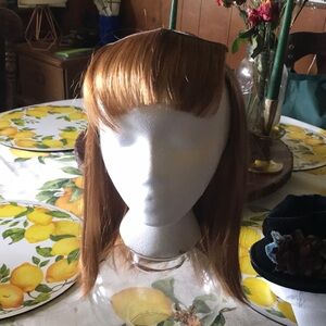 Women’s Synthetic Wig with Straight Fringe - Brown